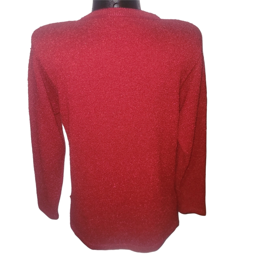 Vintage 90's Button-Front Embroidered Cardigan Sweater S - Picture 7 of 8